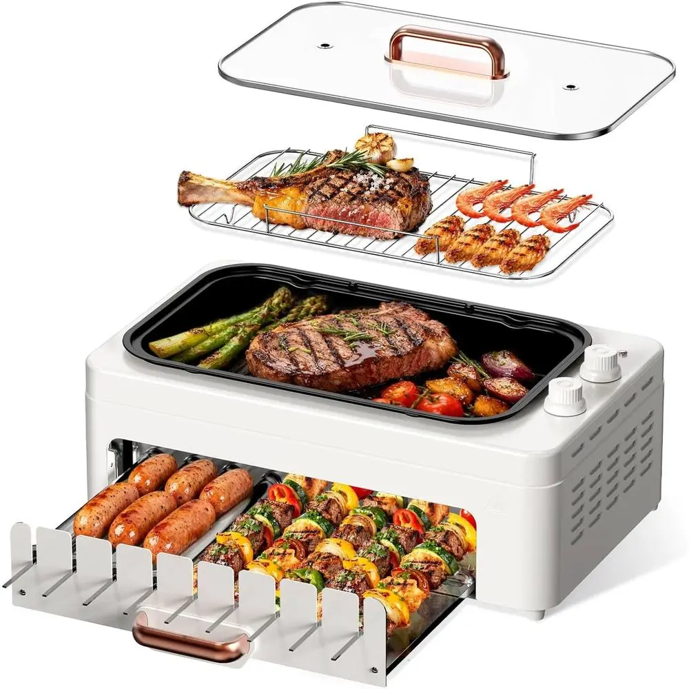 Hot Dog Roller Grill - Churrasqueira de Bancada 4 em 1