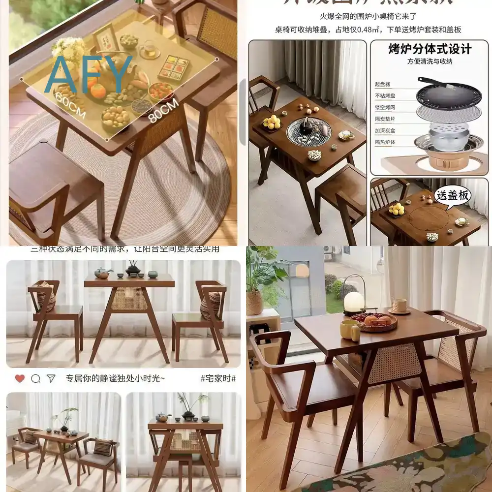 Teppanyaki Grill Table - Conjunto de Mesa de Churrasqueira Elétrica