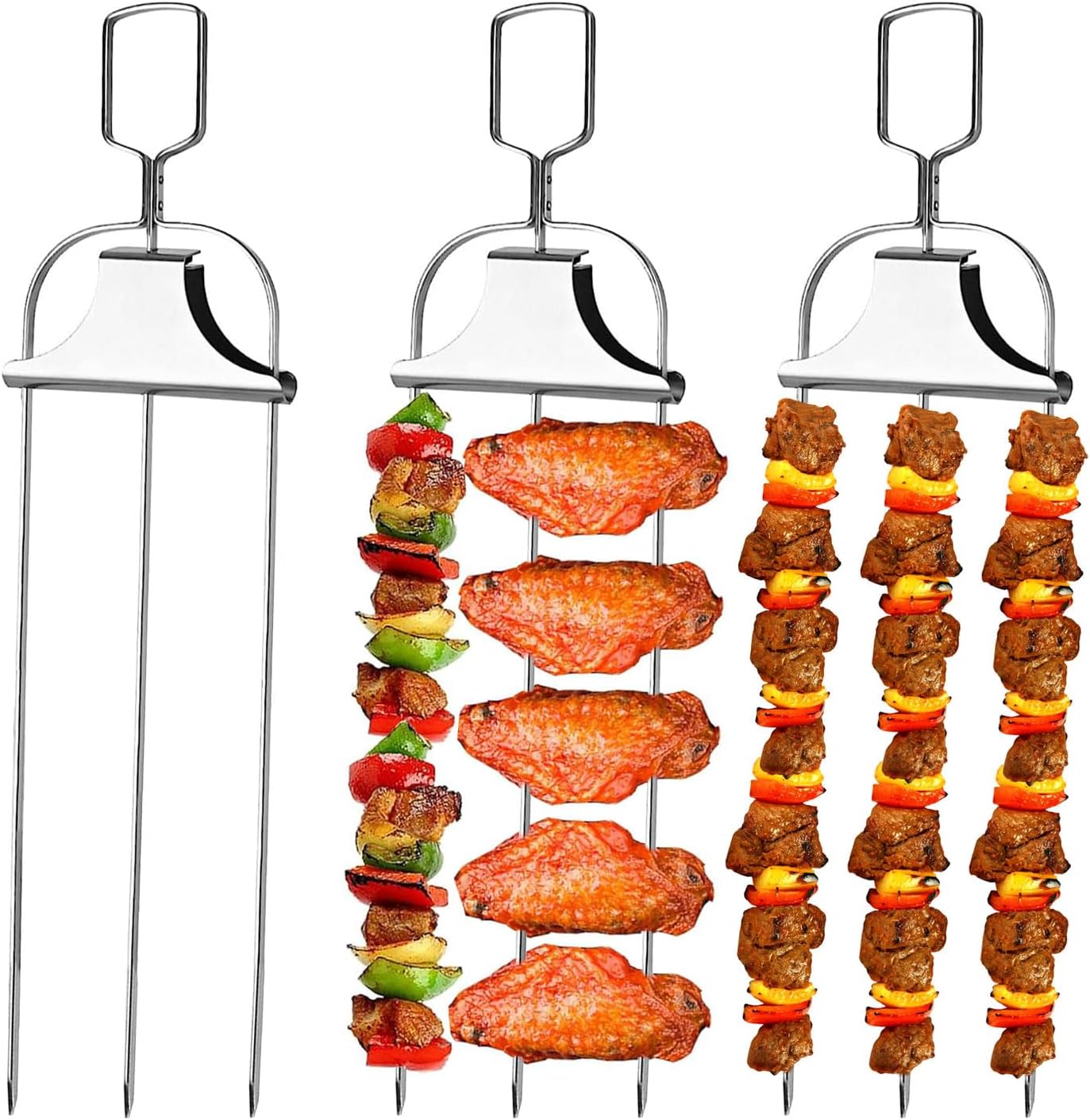 Hot Dog Roller Grill - 3 pçs espeto varas kabob varas