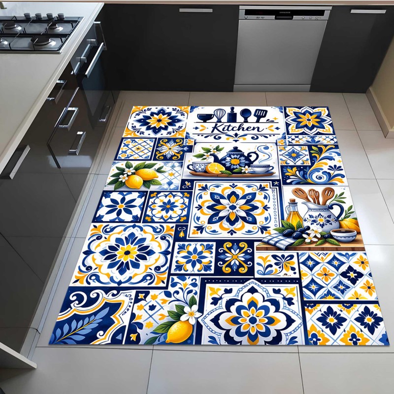 Commercial Kitchen Tile - Tapete de cozinha com mosaico mediterrâneo,