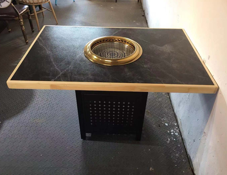 Teppanyaki Grill Table - Comercial japonês yakiniku sem fumaça elétrica