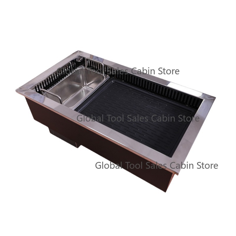 Teppanyaki Grill Table - Mesa elétrica comercial para churrasqueira, panela
