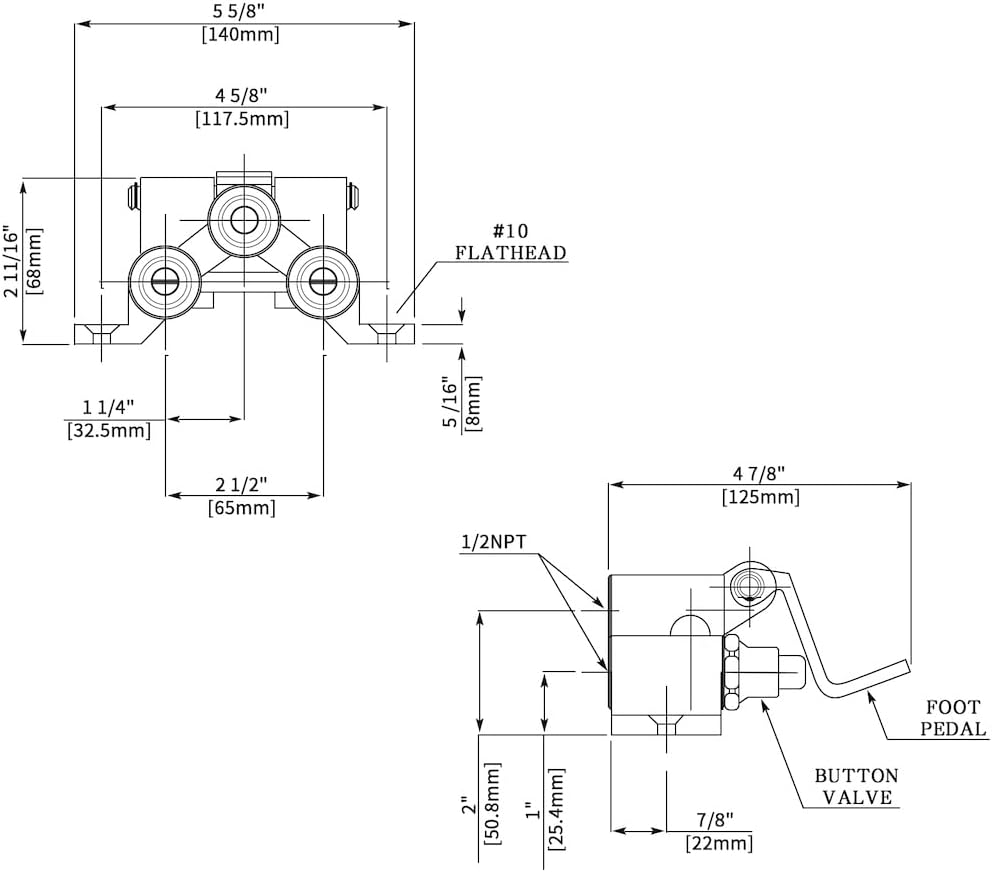 Válvula de Pedal de Latão com  - Commercial Kitchen Design avaliação e preço