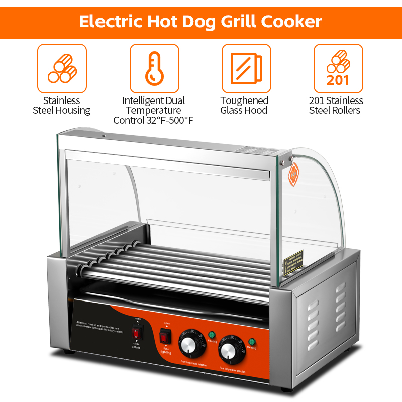 Grelha elétrica de aço inoxidá - Hot Dog Roller Grill avaliação e preço