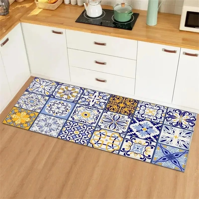 Azul amarelo vintage telha col - Commercial Kitchen Tile avaliação e preço