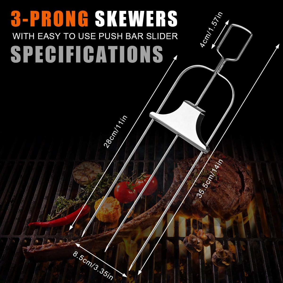 3 pçs espeto varas kabob varas - Hot Dog Roller Grill avaliação e preço